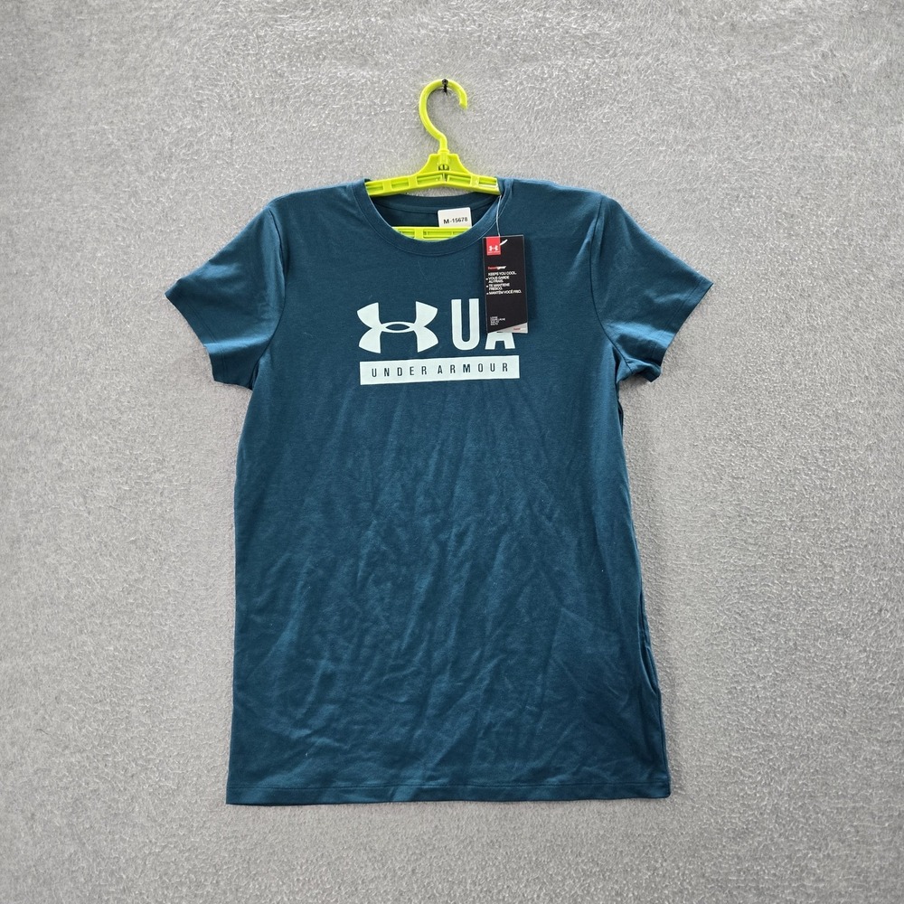 Under Armour Men Shirt M Blue UA Logo‎ The Classic Tee Activewear NWT